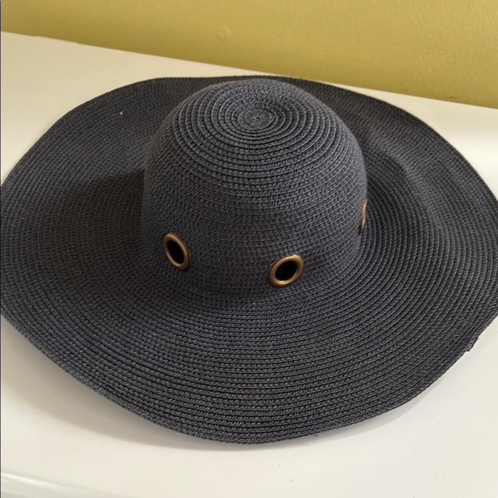 Decorated Originals Navy with Grommets Paper/Poly Sun Hat One Size